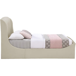 Meridian Tess Cream Velvet King Bed (3 Boxes)