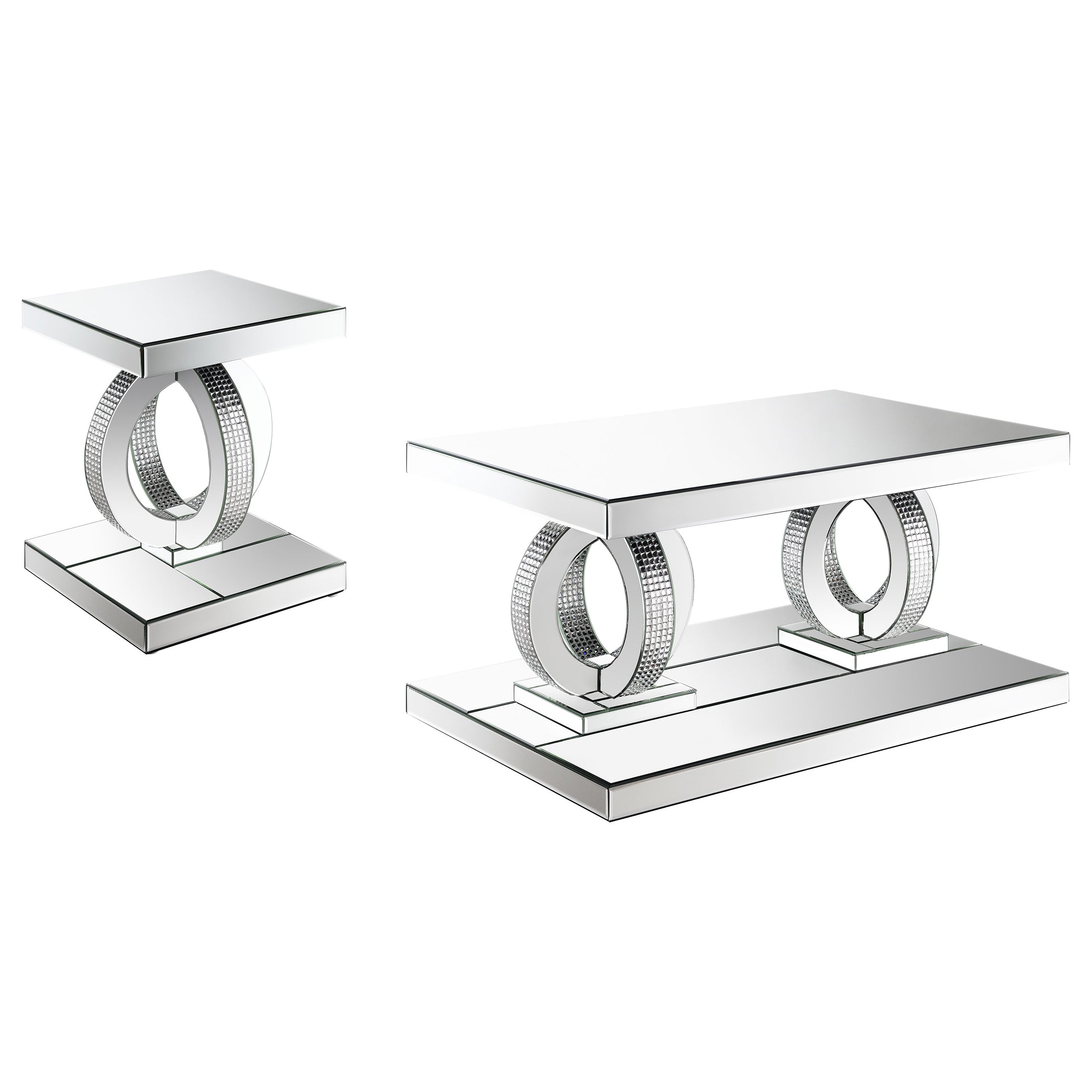 Breena Mirrored Coffee and End Table Set