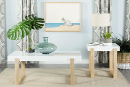 Pala Coffee and End Table Set White High Gloss