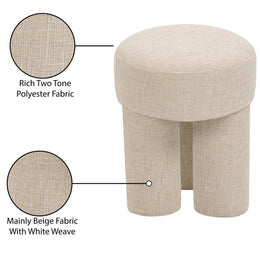 Meridian Larson Beige Polyester Fabric Ottoman/Stool