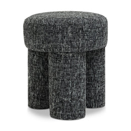Meridian Larson Black Polyester Fabric Ottoman/Stool
