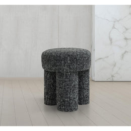 Meridian Larson Black Polyester Fabric Ottoman/Stool