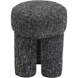 Meridian Larson Black Polyester Fabric Ottoman/Stool