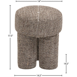Meridian Larson Brown Polyester Fabric Ottoman/Stool