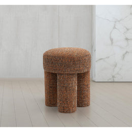Meridian Larson Cognac Polyester Fabric Ottoman/Stool