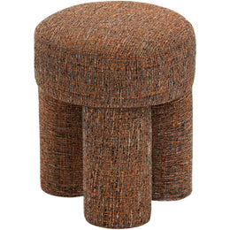 Meridian Larson Cognac Polyester Fabric Ottoman/Stool