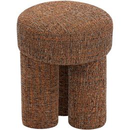 Meridian Larson Cognac Polyester Fabric Ottoman/Stool