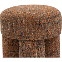 Meridian Larson Cognac Polyester Fabric Ottoman/Stool