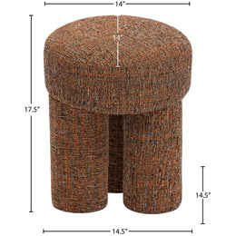 Meridian Larson Cognac Polyester Fabric Ottoman/Stool