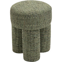 Meridian Larson Green Polyester Fabric Ottoman/Stool