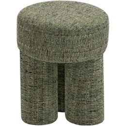 Meridian Larson Green Polyester Fabric Ottoman/Stool