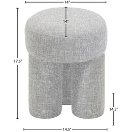 Meridian Larson Grey Polyester Fabric Ottoman/Stool