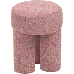 Meridian Larson Pink Polyester Fabric Ottoman/Stool