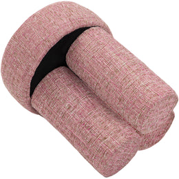 Meridian Larson Pink Polyester Fabric Ottoman/Stool