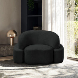 Meridian Principessa Black Boucle Fabric Chair
