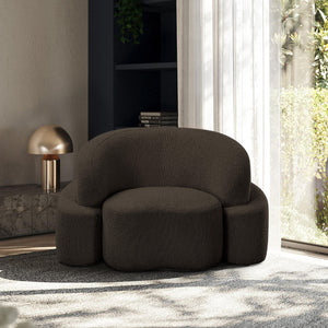 Meridian Principessa Brown Boucle Fabric Chair