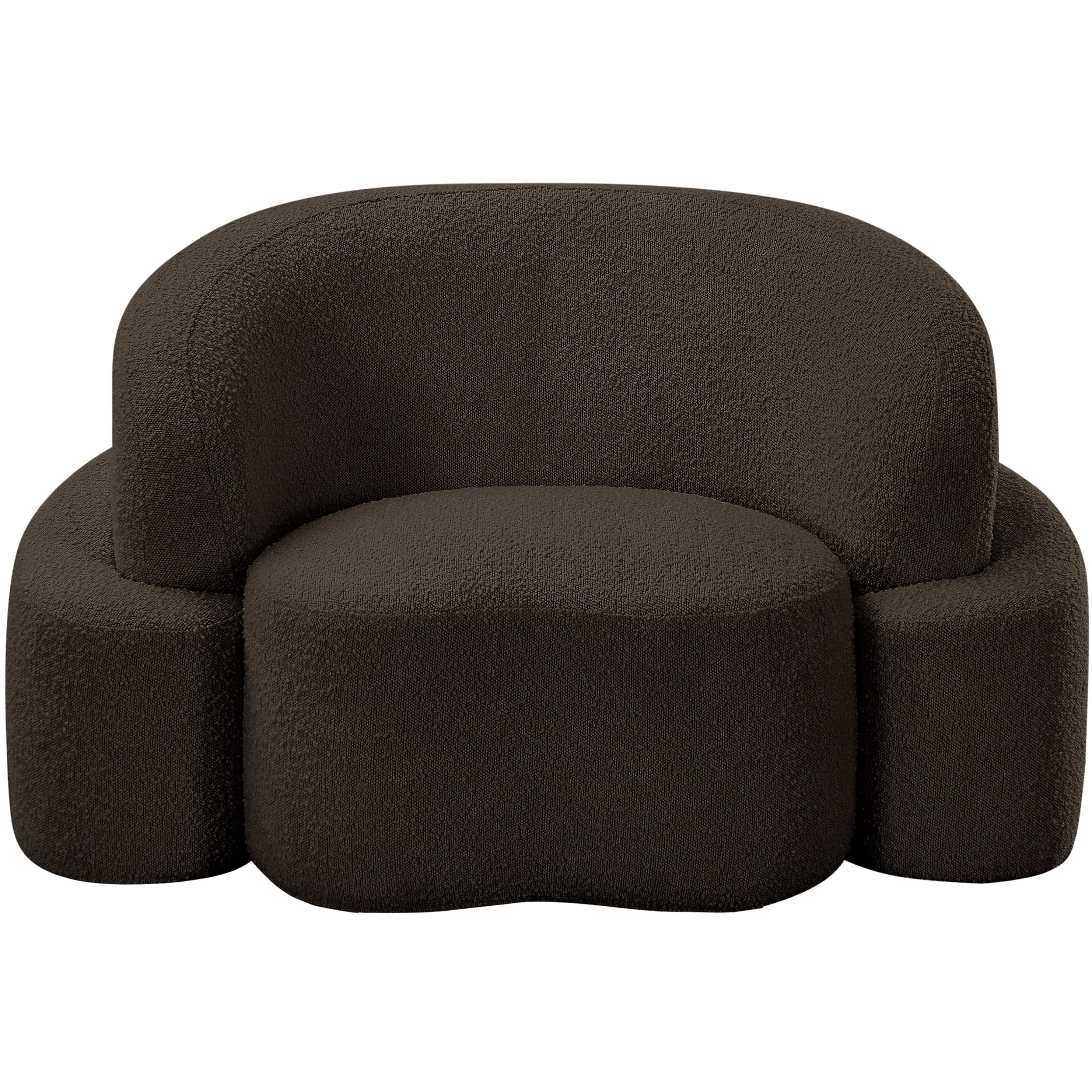 Meridian Principessa Brown Boucle Fabric Chair