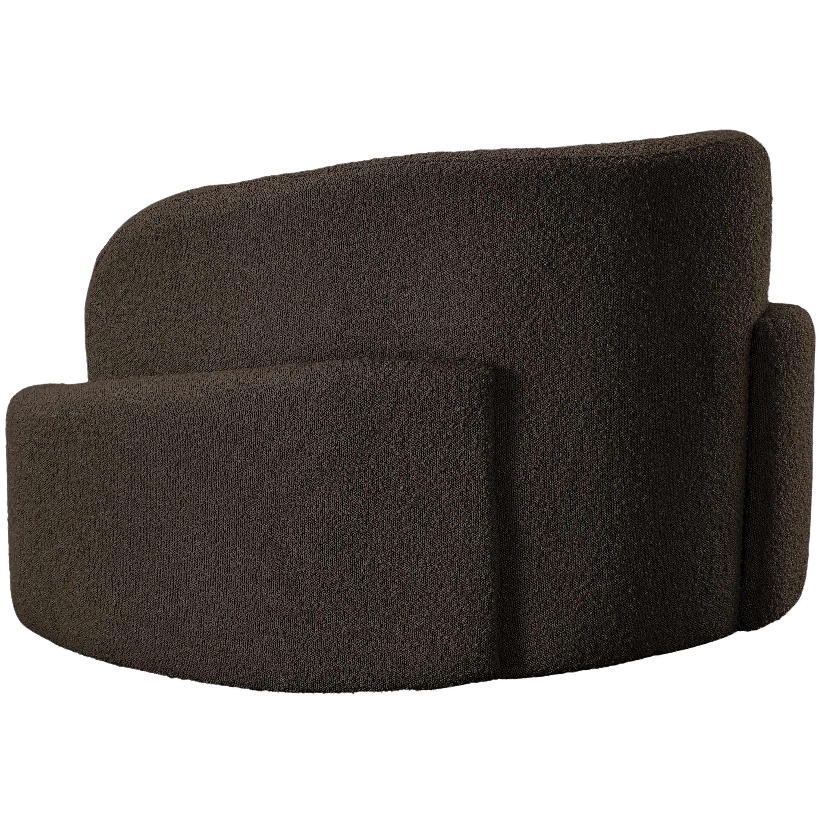 Meridian Principessa Brown Boucle Fabric Chair