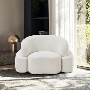 Meridian Principessa Cream Boucle Fabric Chair