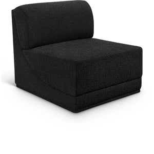 Meridian Ollie Black Boucle Fabric Armless