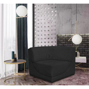 Meridian Ollie Black Boucle Fabric Corner