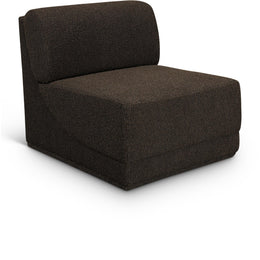 Meridian Ollie Brown Boucle Fabric Armless