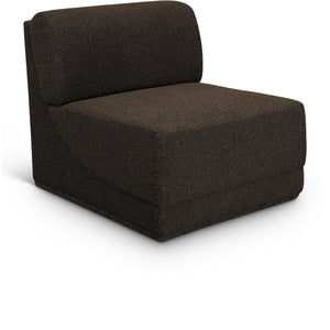Meridian Ollie Brown Boucle Fabric Armless