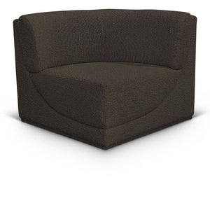 Meridian Ollie Brown Boucle Fabric Corner