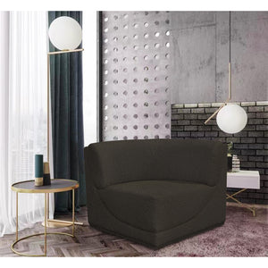 Meridian Ollie Brown Boucle Fabric Corner