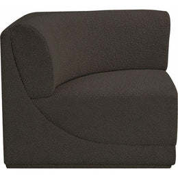Meridian Ollie Brown Boucle Fabric Corner