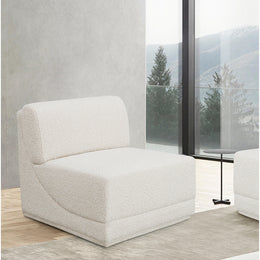 Meridian Ollie Cream Boucle Fabric Armless