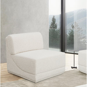 Meridian Ollie Cream Boucle Fabric Armless