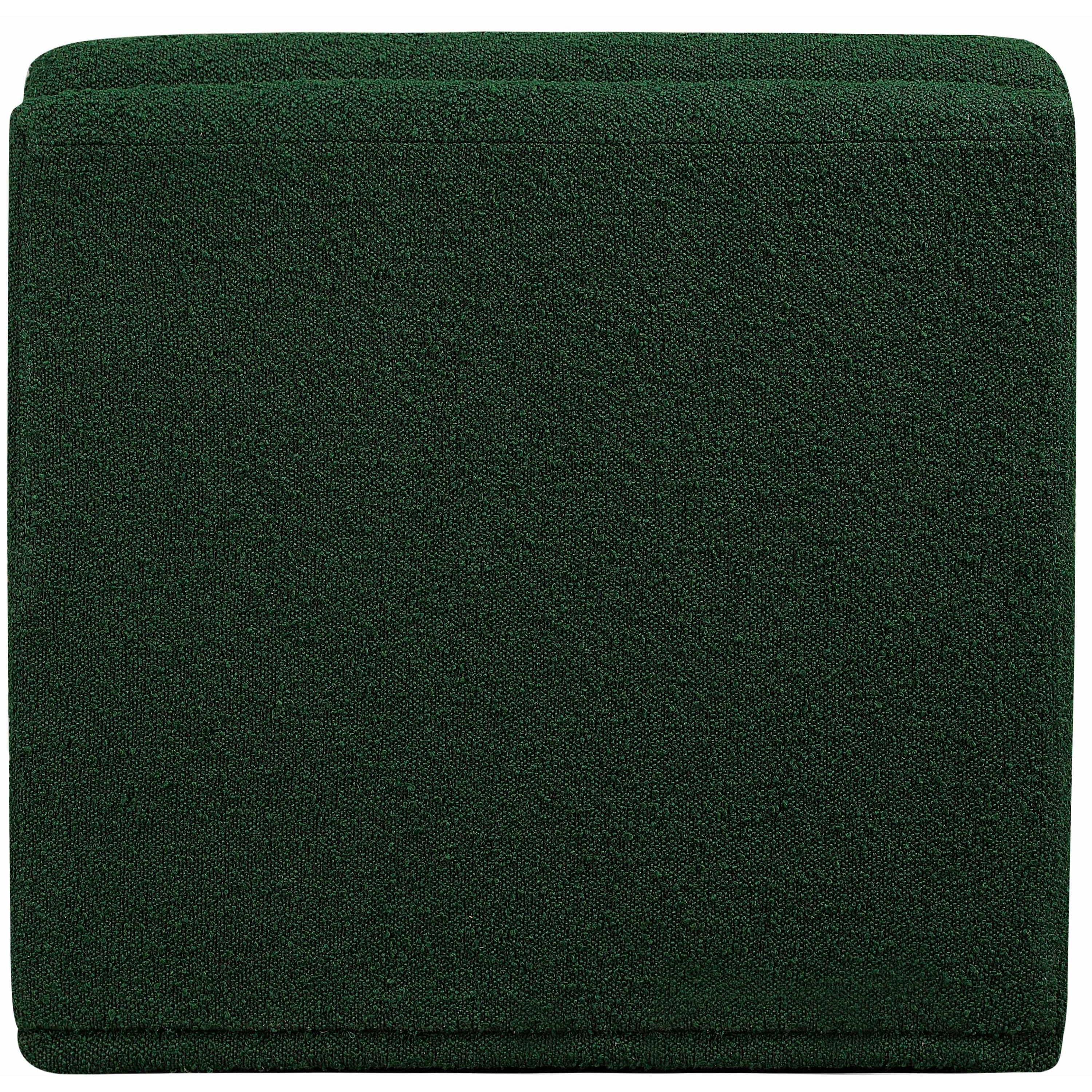 Meridian Ollie Green Boucle Fabric Armless