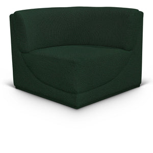 Meridian Ollie Green Boucle Fabric Corner