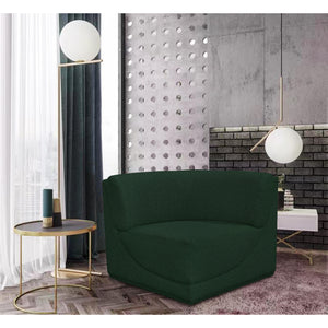 Meridian Ollie Green Boucle Fabric Corner