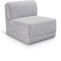 Meridian Ollie Grey Boucle Fabric Armless