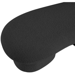 Meridian Luka Black Boucle Fabric Bench
