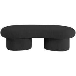Meridian Luka Black Boucle Fabric Bench