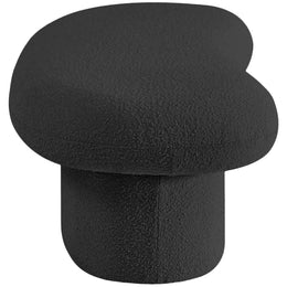 Meridian Luka Black Boucle Fabric Bench
