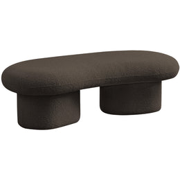 Meridian Luka Brown Boucle Fabric Bench