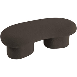 Meridian Luka Brown Boucle Fabric Bench