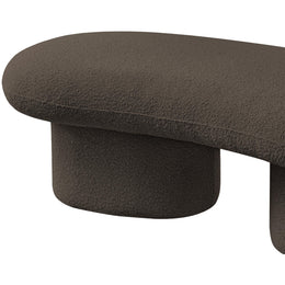 Meridian Luka Brown Boucle Fabric Bench
