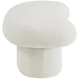 Meridian Luka Cream Boucle Fabric Bench