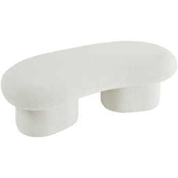 Meridian Luka Cream Boucle Fabric Bench