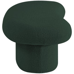 Meridian Luka Green Boucle Fabric Bench