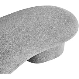Meridian Luka Grey Boucle Fabric Bench