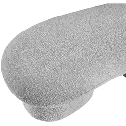 Meridian Luka Grey Boucle Fabric Bench