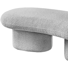 Meridian Luka Grey Boucle Fabric Bench