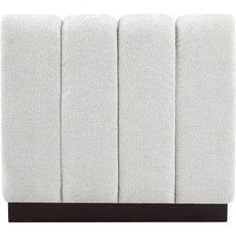 Meridian Quinn Cream Chenille Fabric Armless Chair