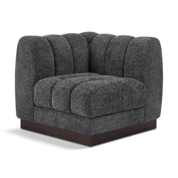 Meridian Quinn Grey Chenille Fabric Corner Chair